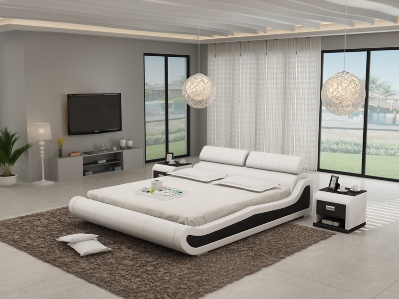 Luxury Leather Bed with USB Upholstery Beds Double Marriage 140/160/180 LB8825