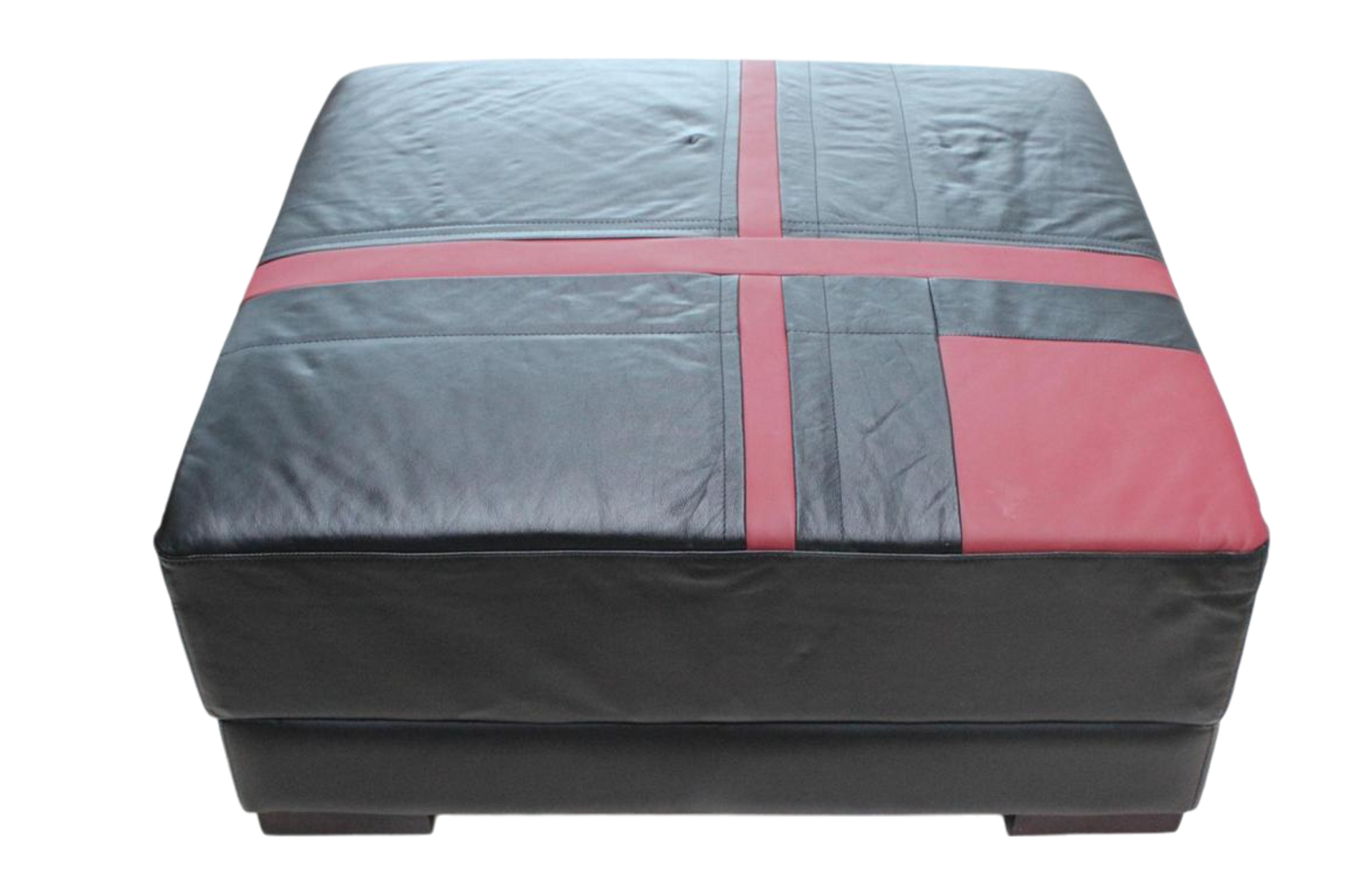Footstool Stool Leather Stool Upholstered Ottoman Black On Stock available