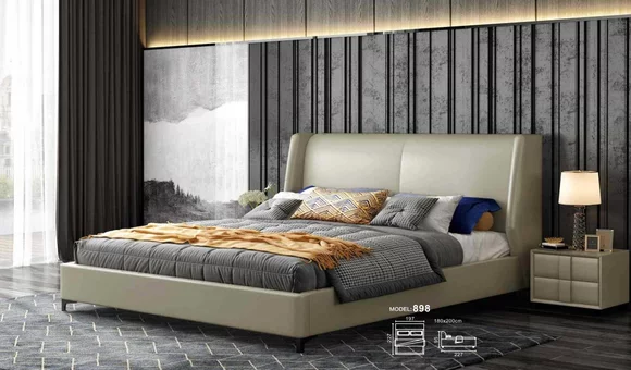 Italian style furniture wood bed marriage beds design upholstery bedroom 180x200