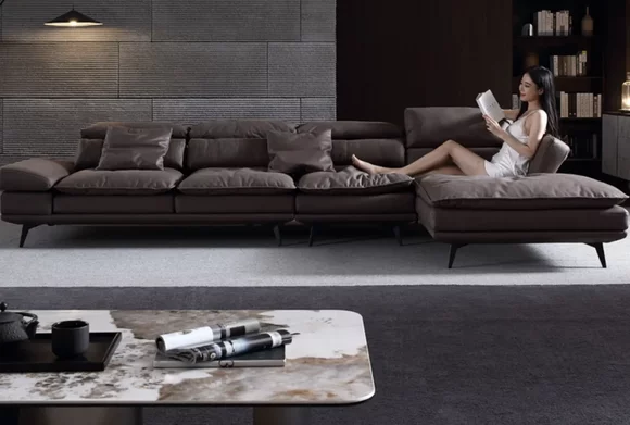 Living Room L Shape Modern Brown Design Sofas New Corner Sofa Upholstery