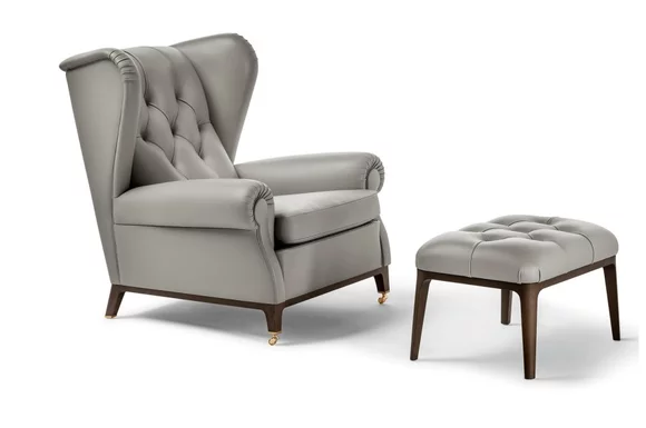 Modern set set of upholstery relax television 2pcs. armchair stool sideboard