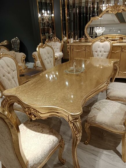 Complete Set 4x Chairs Classic Set Dining Room Wood Design Chairs