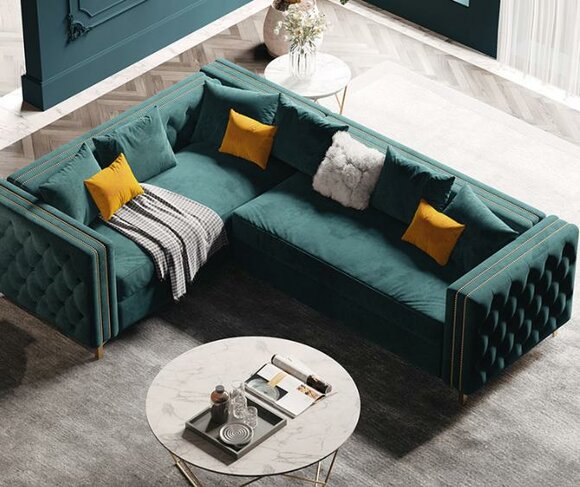 Corner Sofa L-shape Corner Upholstered Sofa Couch Sofas Fabric Chesterfield Furniture
