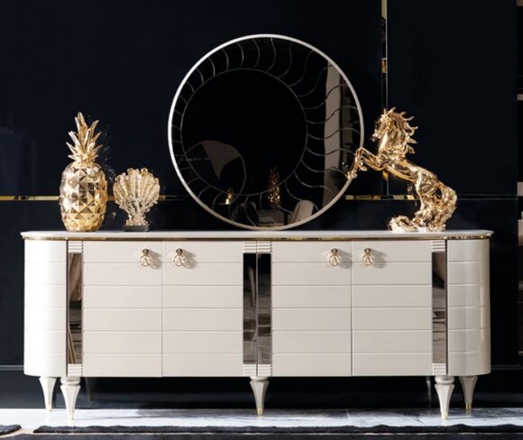 Wooden dressers sideboard furniture cabinet set 2pcs dresser mirror group