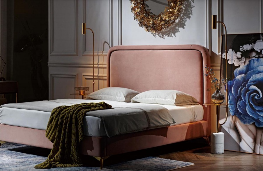 Double bed bed marriage bed design luxury luxury upholstered bed design bed 180x200cm New