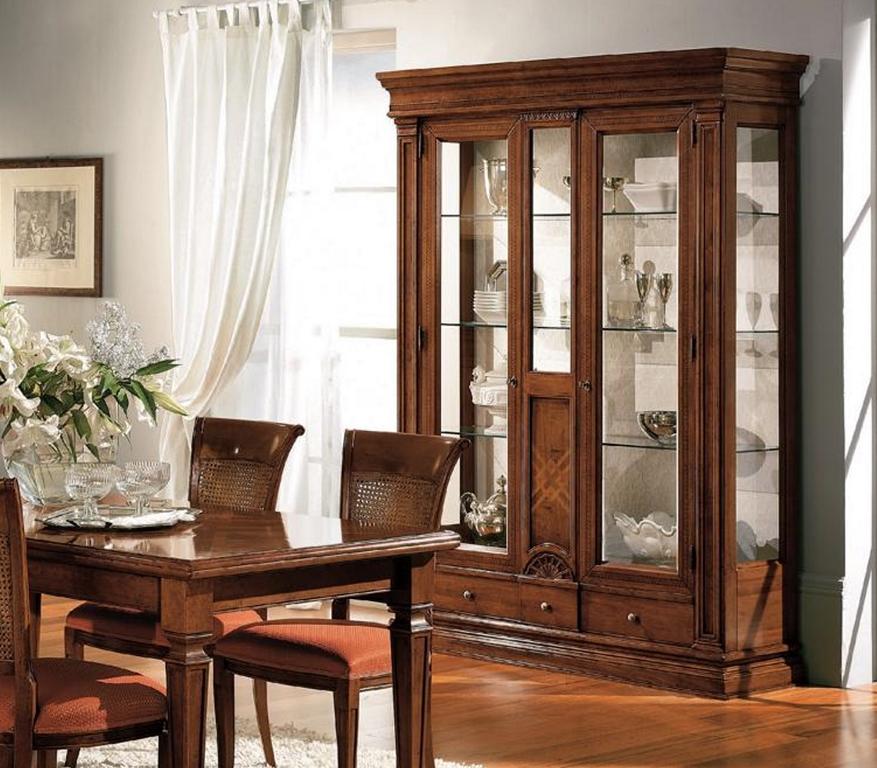Wooden cabinet Glass cabinet doors Classic style jvfurniture