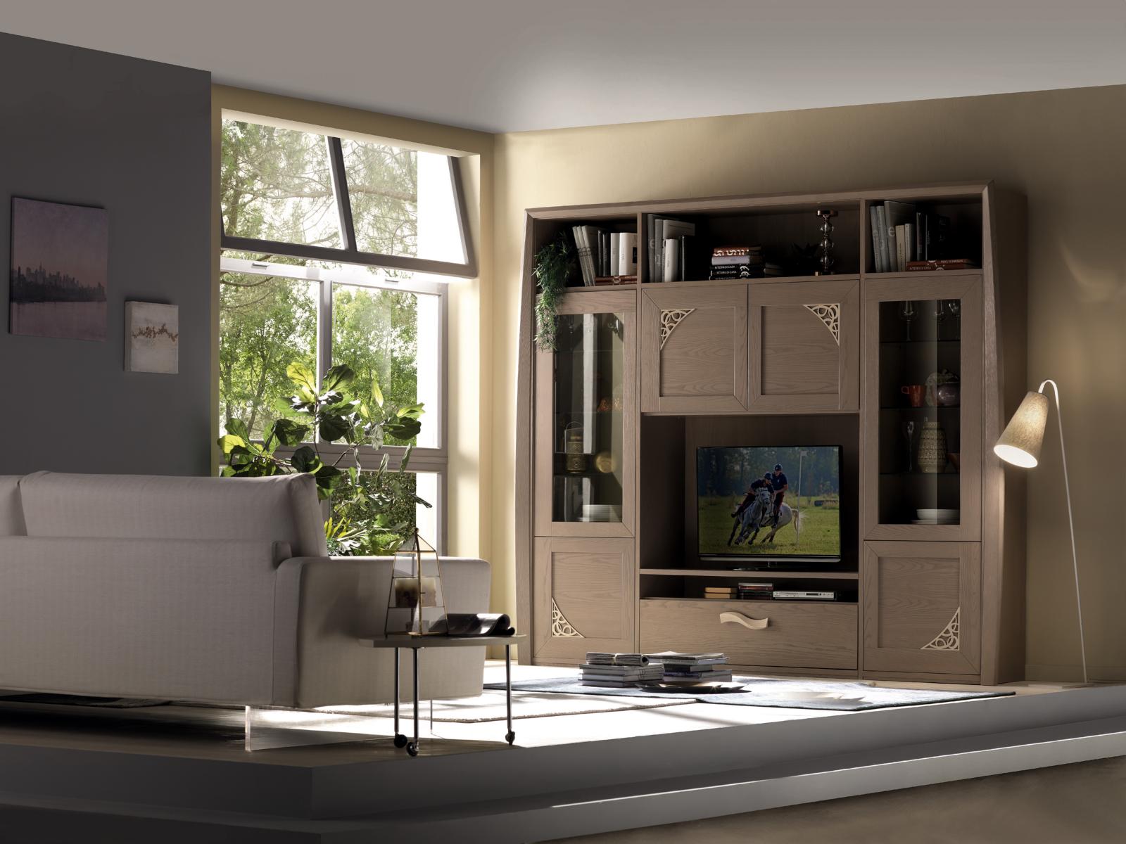 Living Wall Cabinet Display Case Wood Living Room Furniture tv Wall Units Design Display Cases