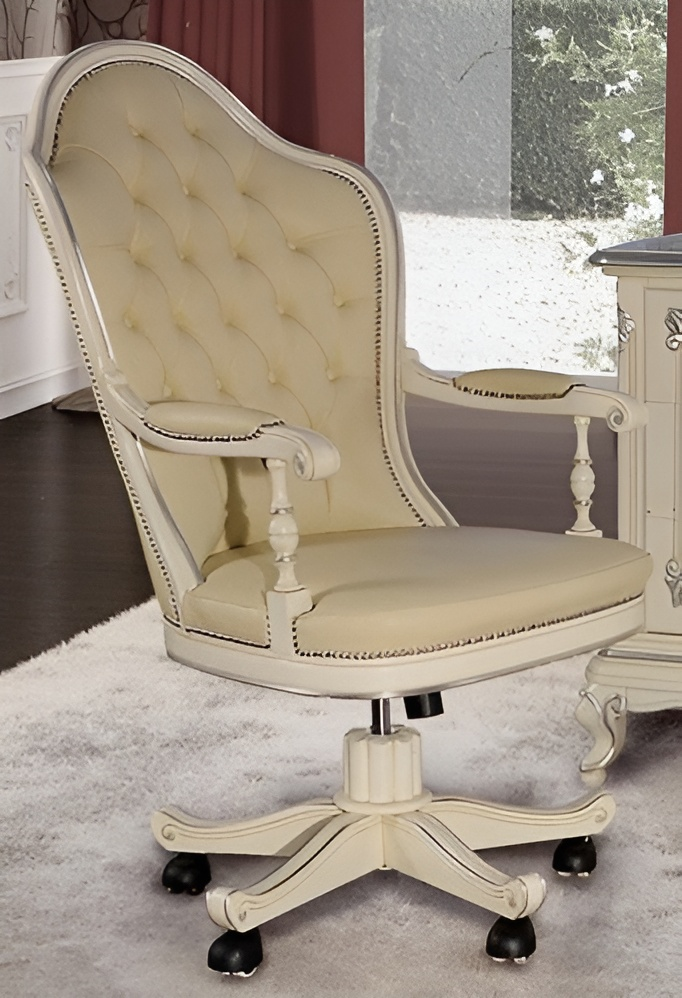 Office Chair Wood Executive Chair Chesterfield Italian Furniture White Swivel White
