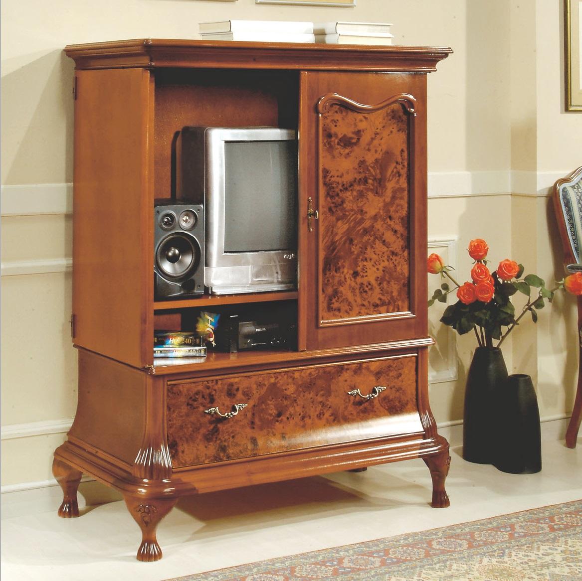 TV Cabinet Wall TV Cabinet Hidden TV with Doors RTV Sideboard Wood