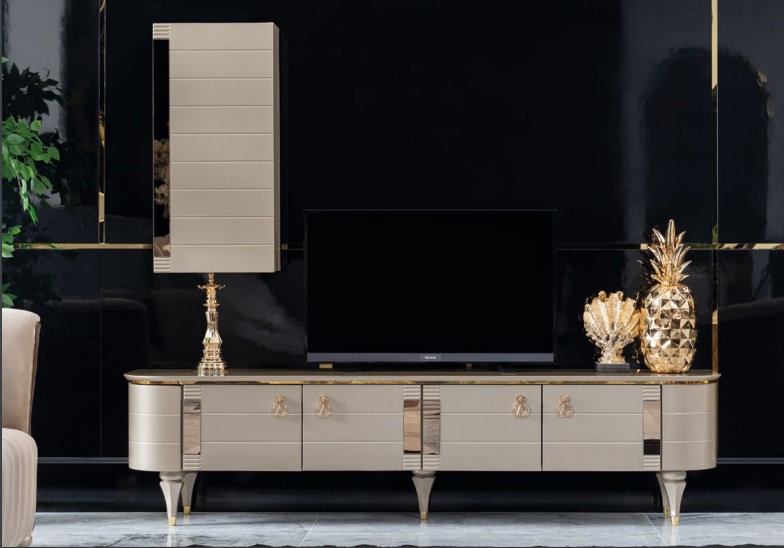 Sideboard cabinet wall modern tv wood set furniture living wall display cabinet rtv