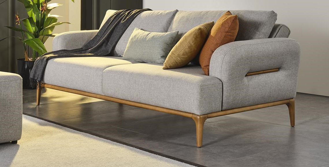 Three seater sofa 3 seater sofas design grey modern fabric polyester new