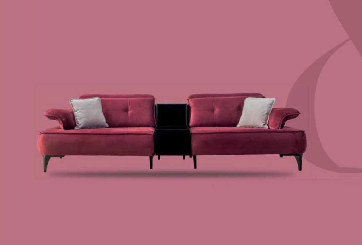 SOFA 3 SEATER SOFAS PINK FABRIC LIVING ROOM LUXURY MODERN NEW