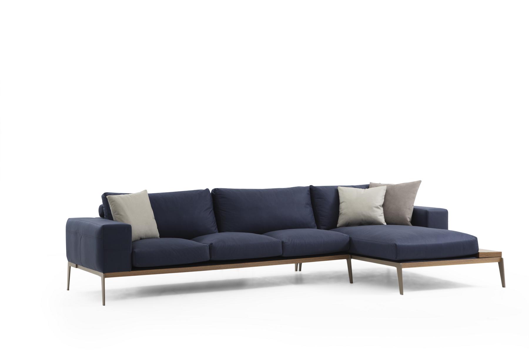 Corner Sofa L-shaped Sofa Living Room Grey Modern Fabric Sofas Sitzer Design