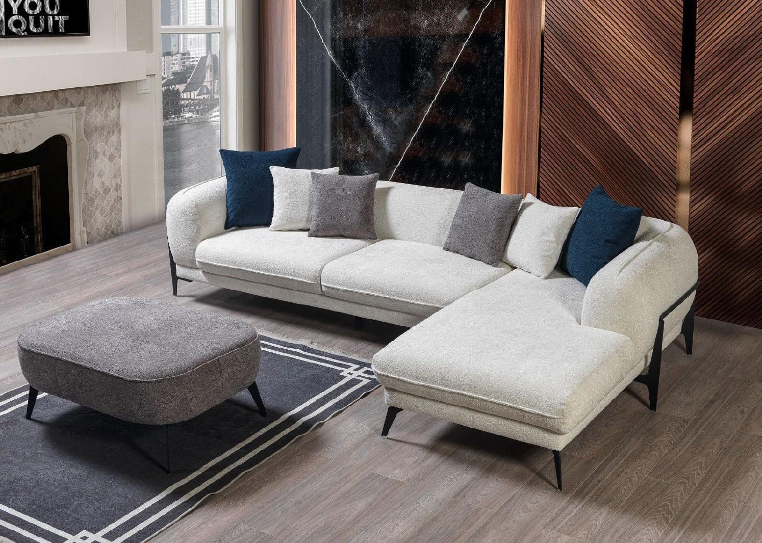 White corner sofa L-shaped couch Living room sofas Modern sofas