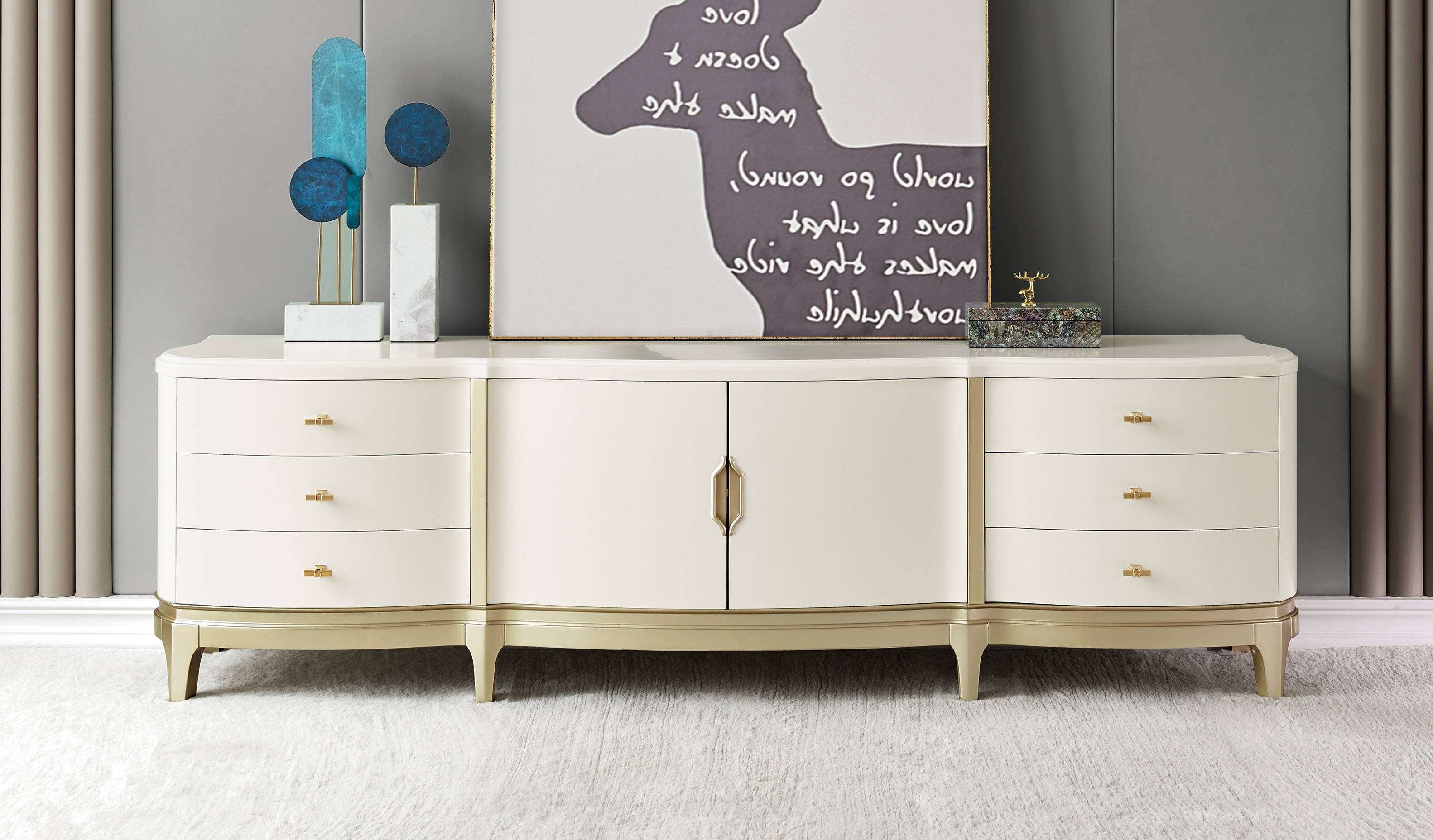 Sideboard cabinet shelf furniture wooden cabinet white sideboard dresser