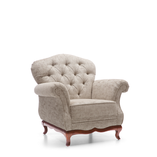 Chesterfield single-seater sofa armchair couch upholstery seating furniture textile fabric