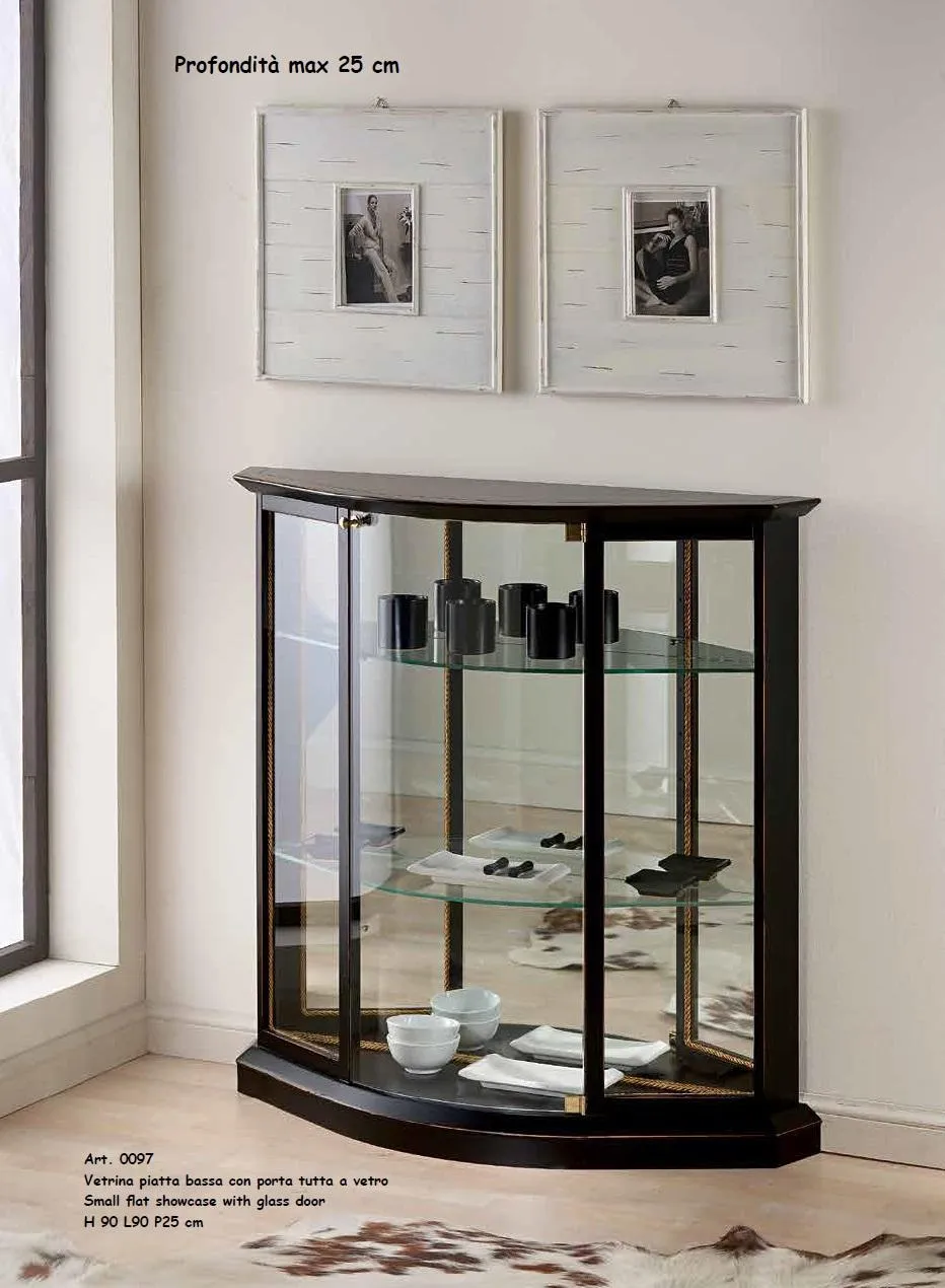 Display cabinet black glass cabinet classic cabinet wood furniture