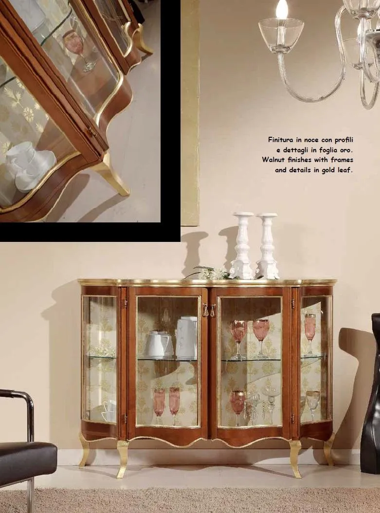 Display cabinet Glass chest of drawers sideboard Italian furniture