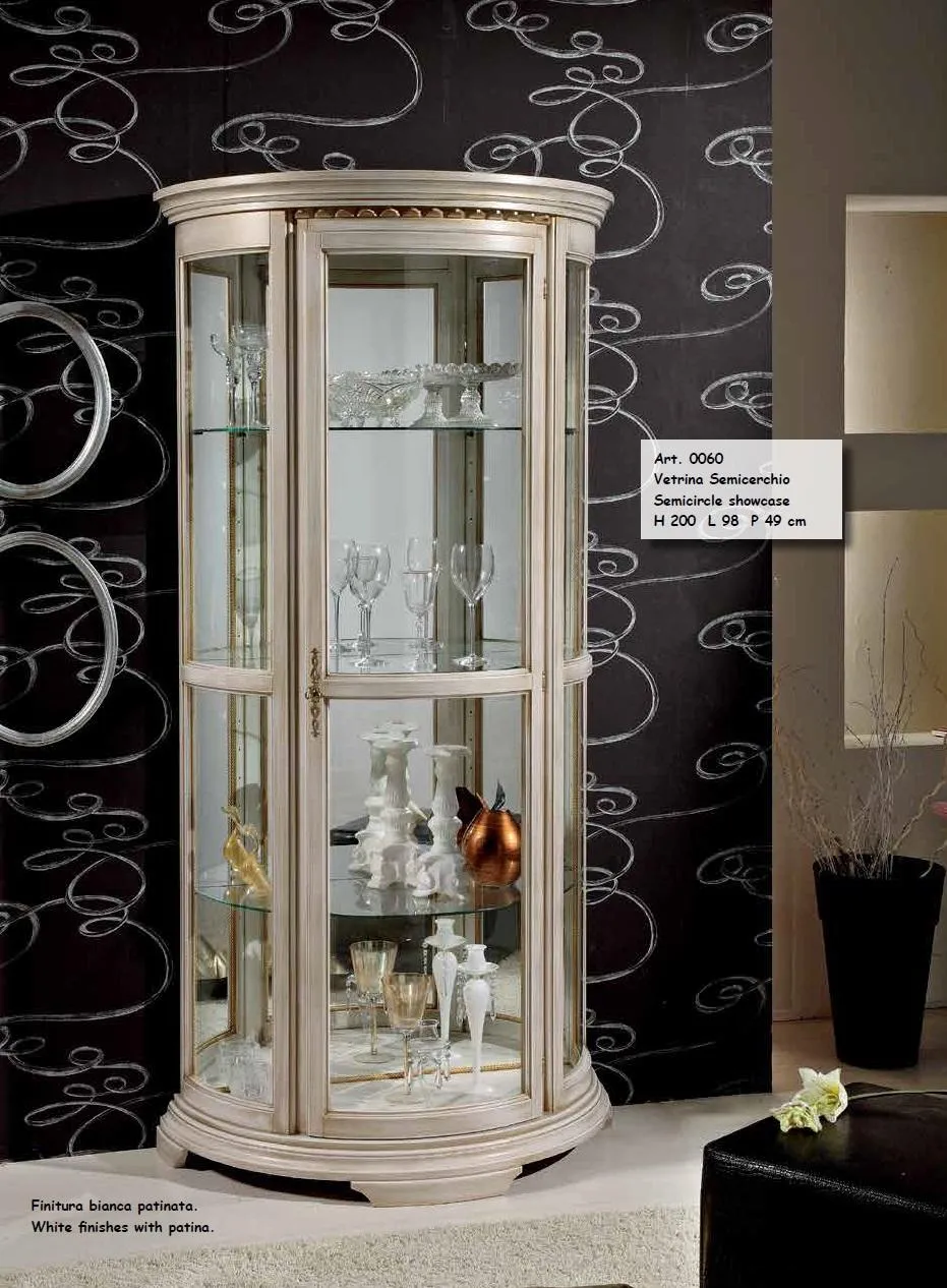 Classic display cabinets glass wood cabinet living room luxury brown