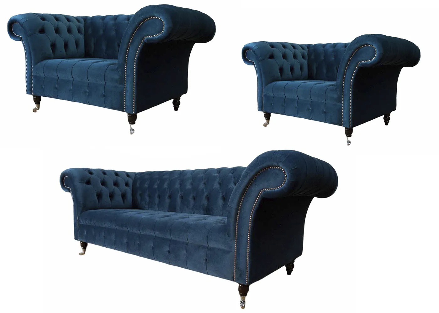 Sofa Couch Textile Upholstery Seat 2+1+1 Seater Set Design Sofas