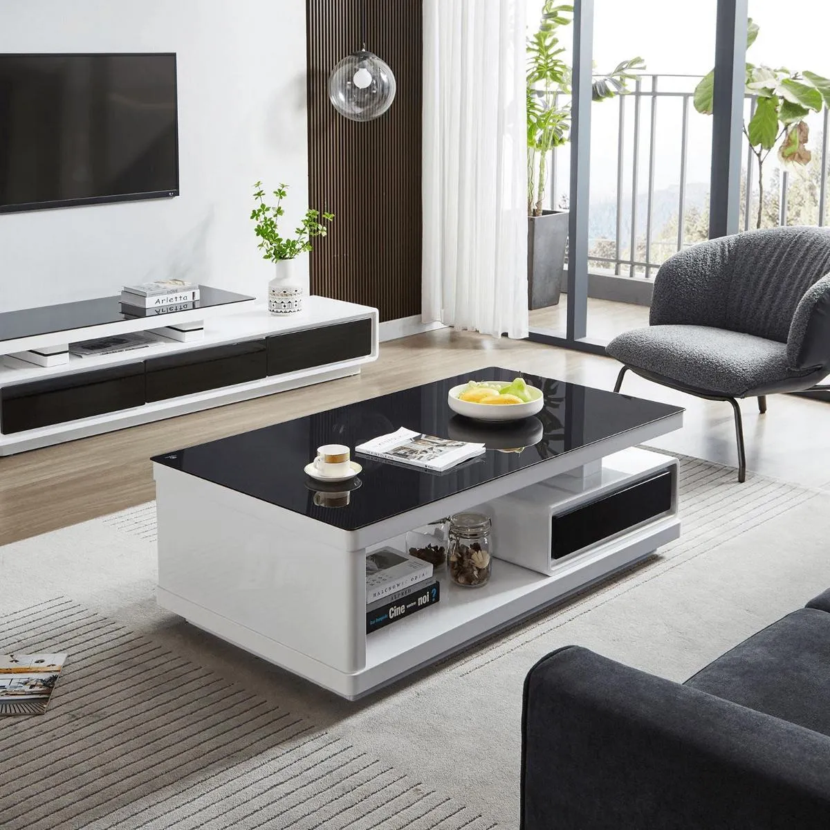 Luxury coffee table Storage table Side table Glass table Modern furniture