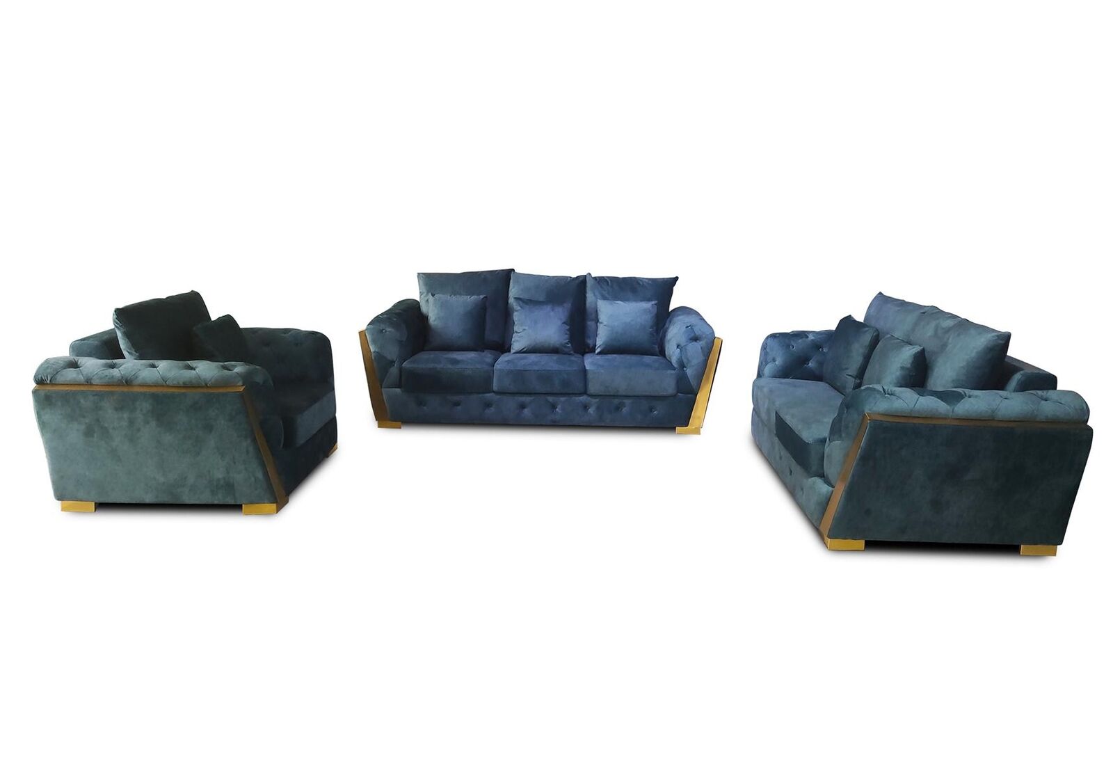 Sofa set Chesterfield couch set 3+2+1 furniture fabric sofa couch 3pcs.