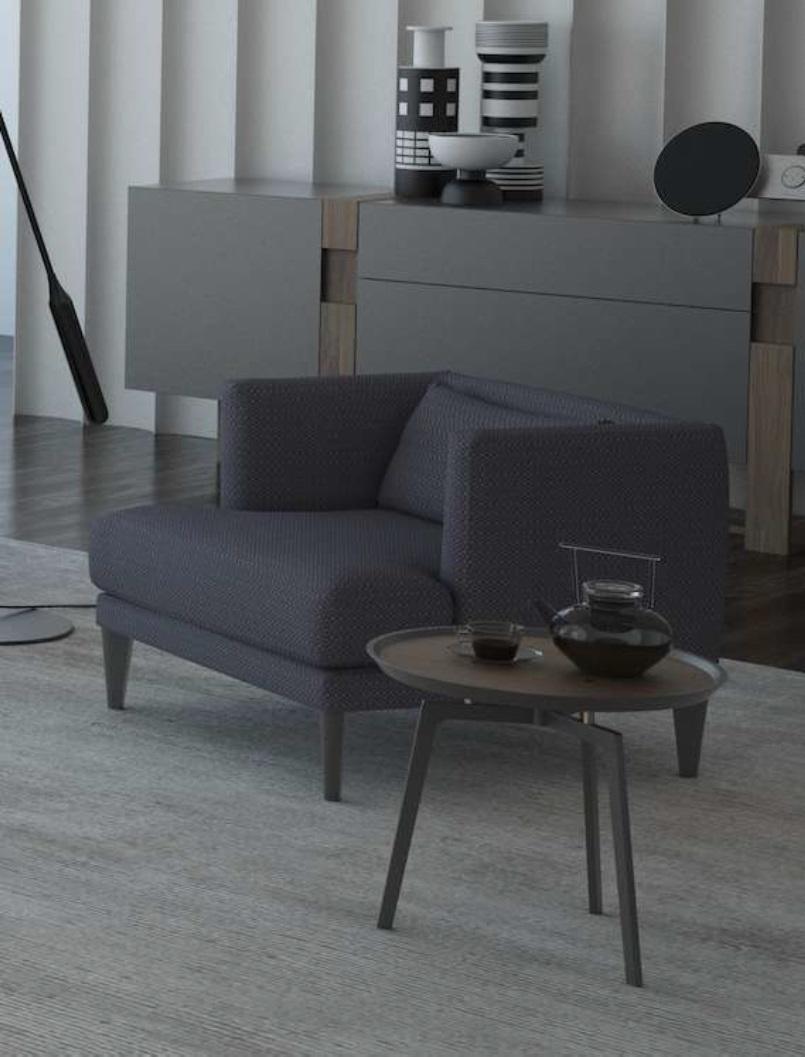 Grey single seater luxury designer armchair recliner wing chair modern
