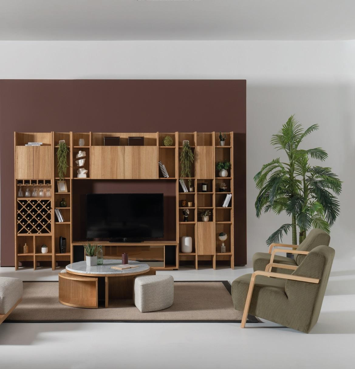 Living Room Furniture Set Armchairs 2x Living Wall Coffee Table