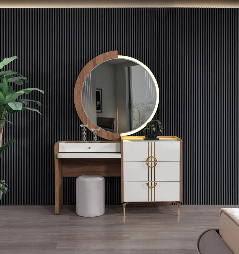Luxury dressing table dresser cabinet sideboard 2-piece mirror furniture