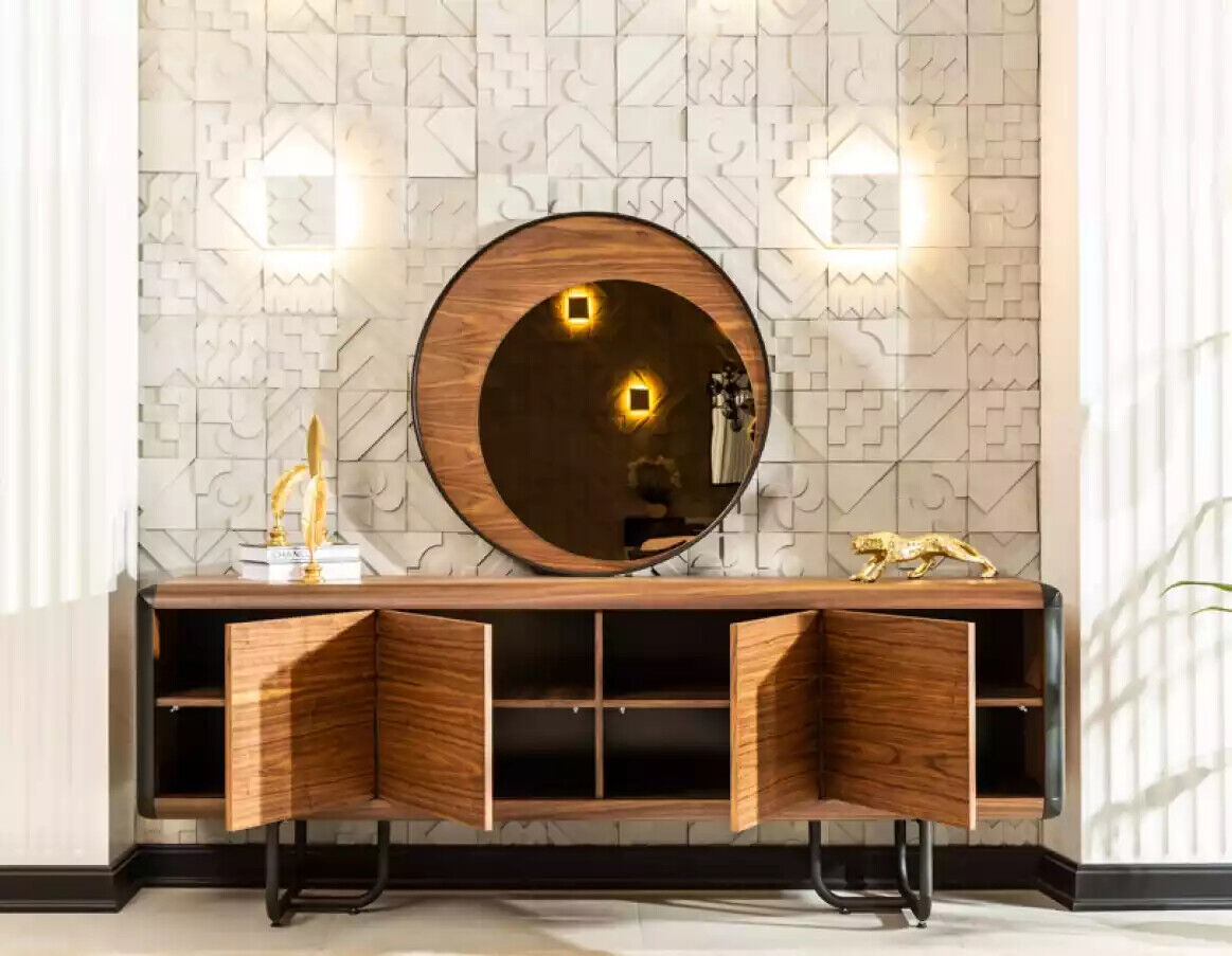 Luxury sideboard mirror wood console group drawers chests of drawers consoles