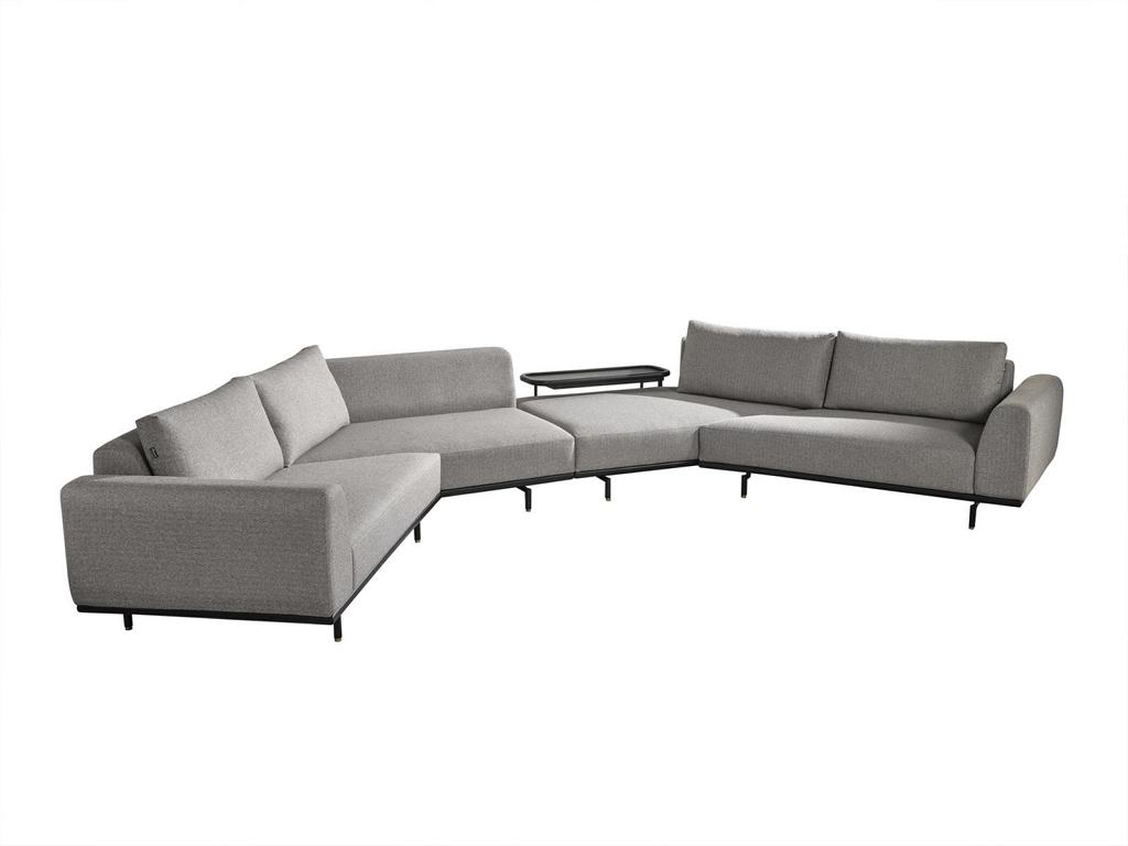 Corner Sofa U-Form Living Room Couch Textile New Design Grey Modern Luxury