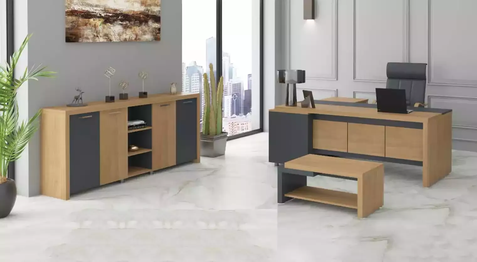Office furniture desk dresser coffee table luxury furniture 3pcs