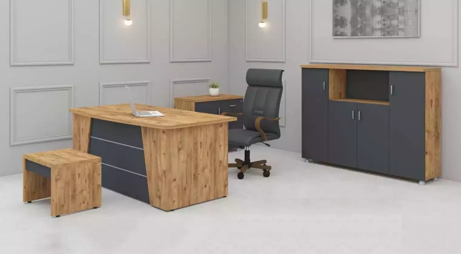 Modern complete set office furniture study furniture luxury 4pcs set