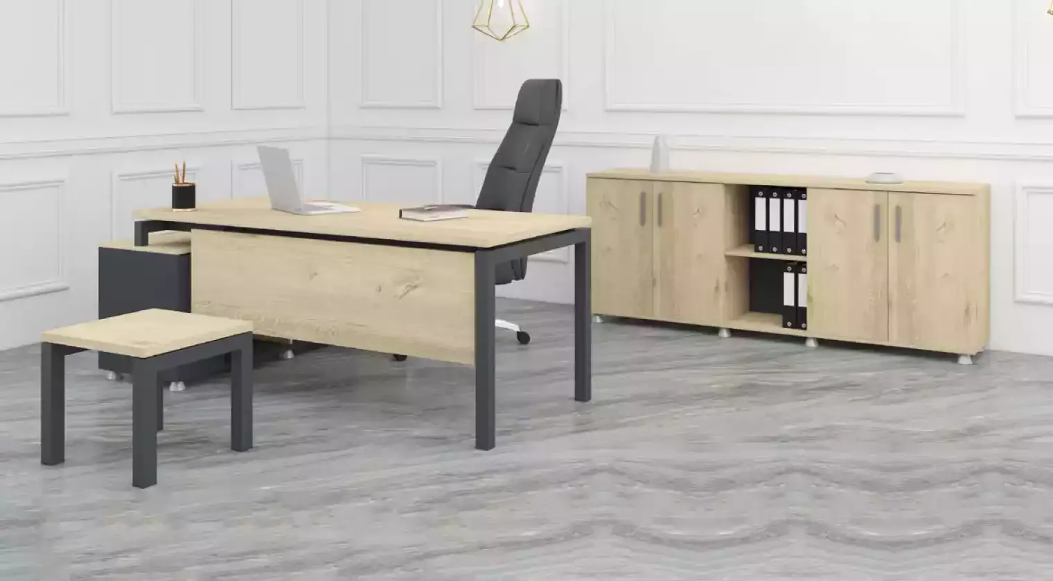 Luxury Office Set Modern Furniture Corner Desk Cabinet Coffee Table