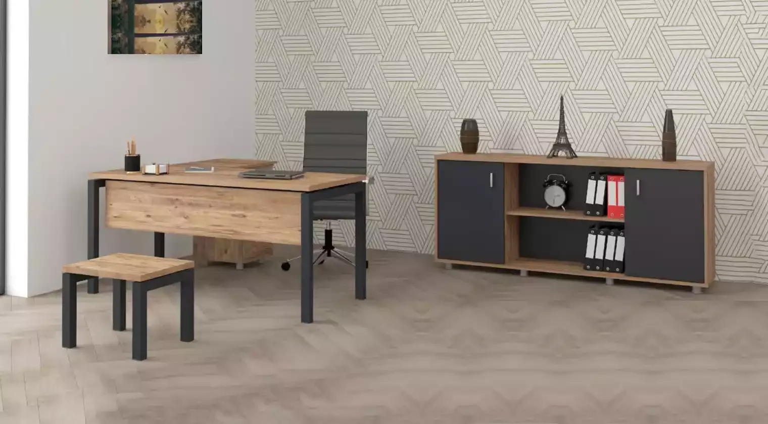 Office for Law Firm Office Complete Furnishings Cabinet Table 3pcs