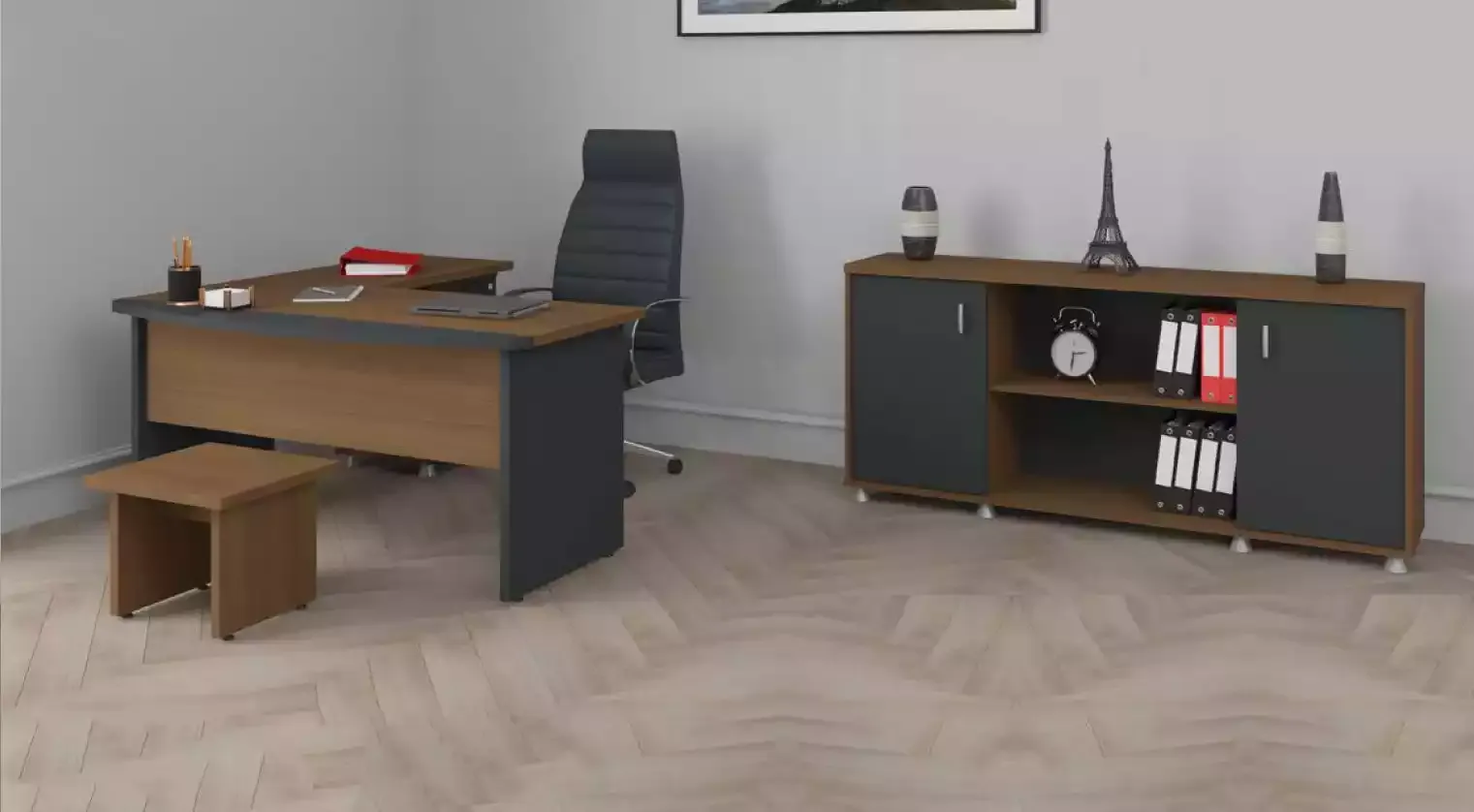 Classic wooden furniture office set corner desk study furniture