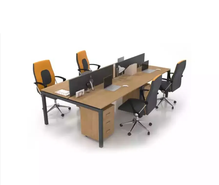 Large desk office furniture team table 4 people office furniture