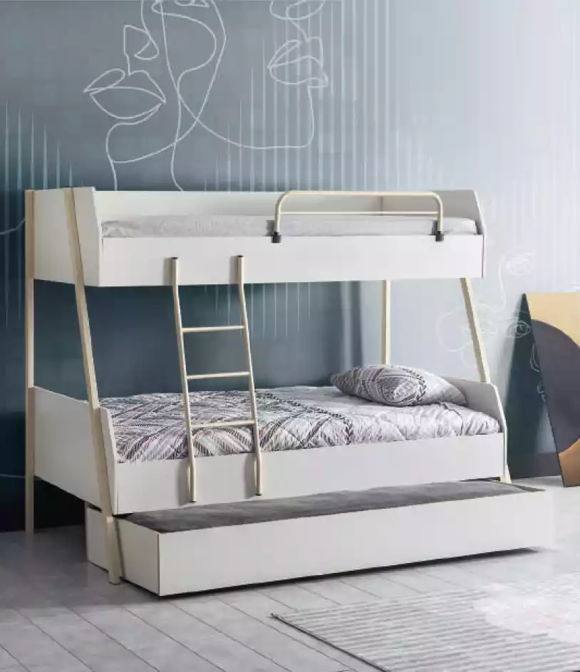 Youth bed white children\'s bed design modern bed children\'s room