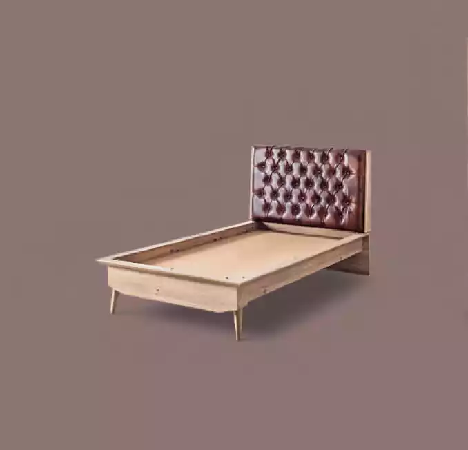 Bed Loft Wooden Chesterfield 100x200см Bed Frame Padded Headboard
