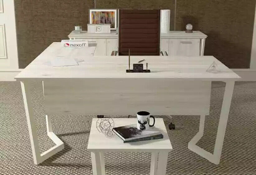 Modern white desk luxury corner table wooden furniture study new