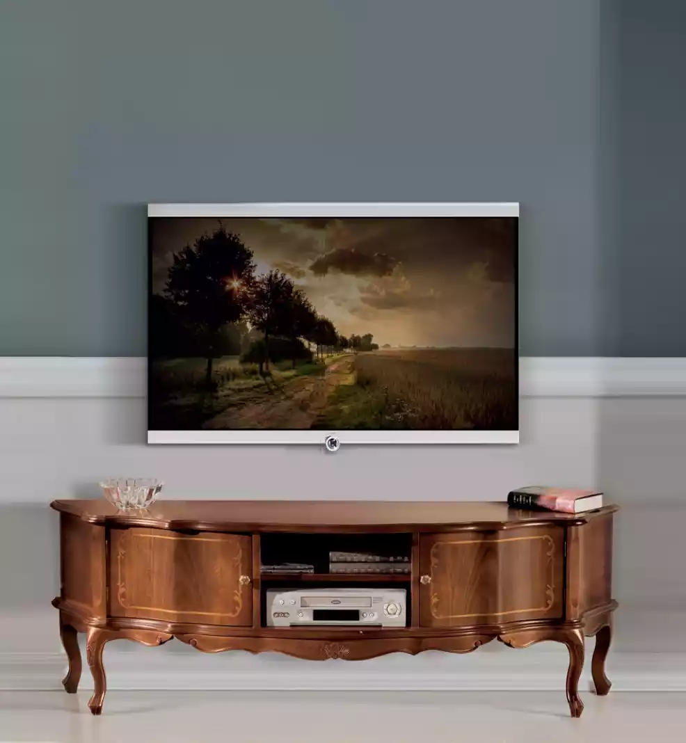 Brown Classic TV Shelf Luxury Stand Lowboard Living Room Furniture