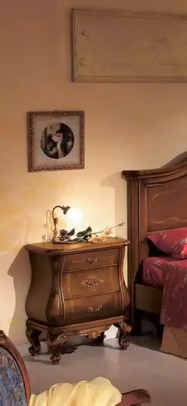 Bedroom Side Table Luxury Bedside Table Art deco Style Wood Hotel