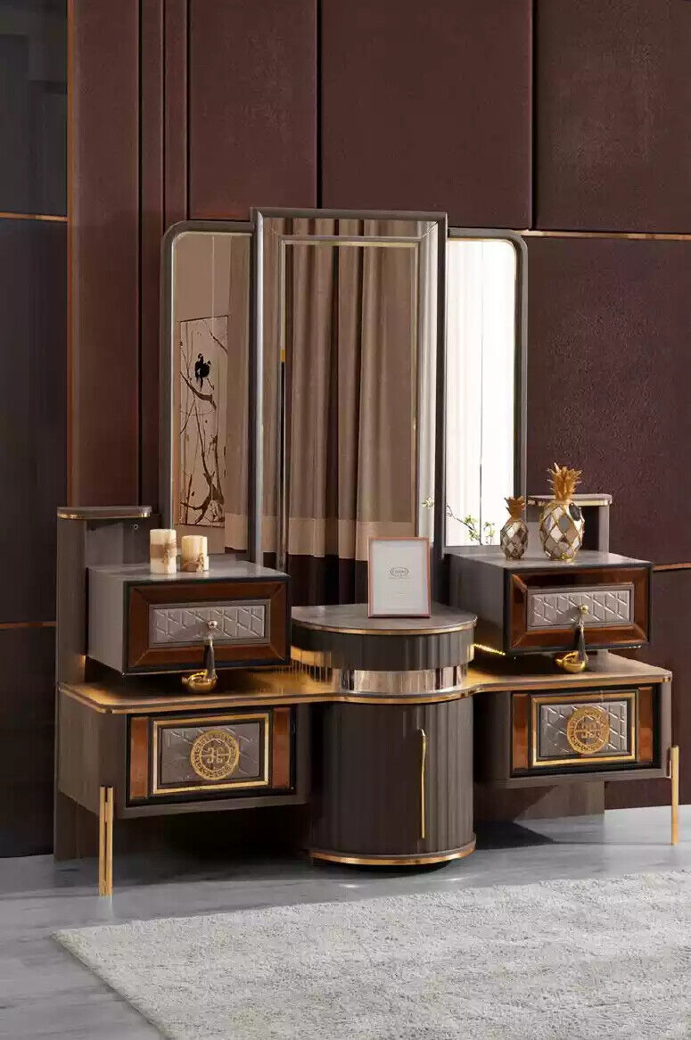 Luxury Dressing Table Console Dressing Table Wood Modern Grey