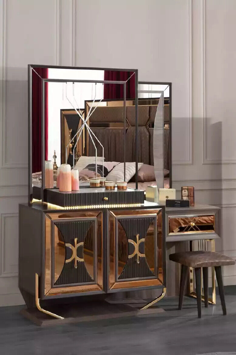 Luxury gold dressing table console dressing table wooden console new