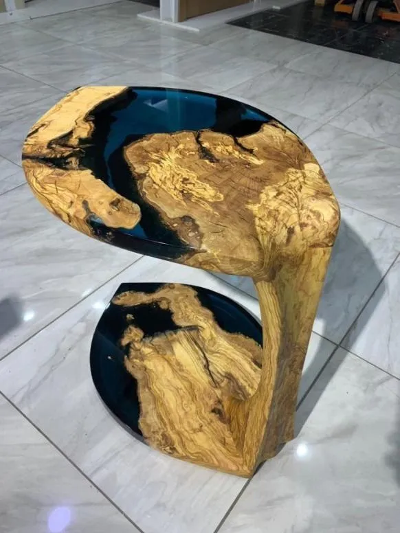Side table coffee table coffee table epoxy resin brown living room