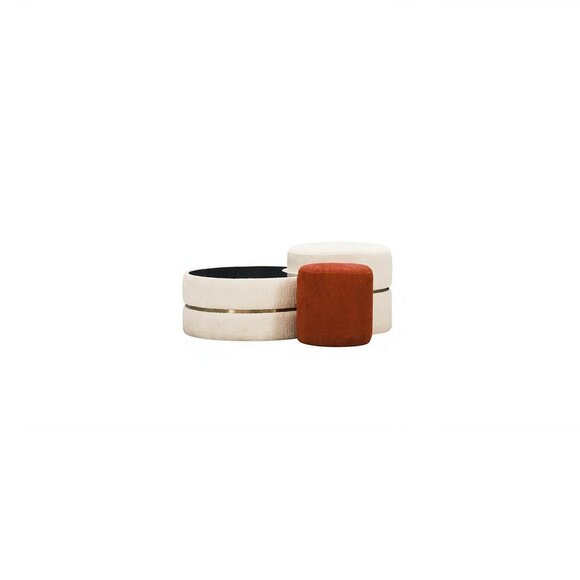 Group footstool pouf seat pouf 3pc set pouf coffee table stool modern table