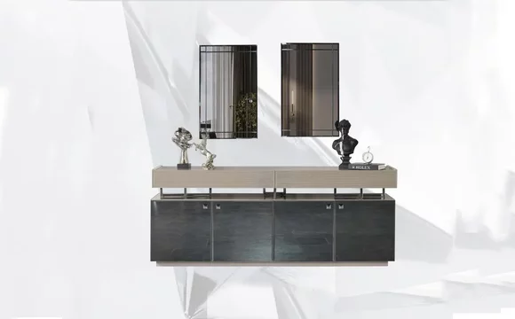 Sideboard with mirror Sideboard Set Modern Chest of drawers Gray