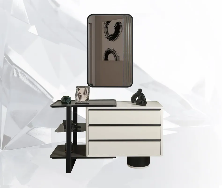 Dressing table Console table with mirror Dressing table modern wood white