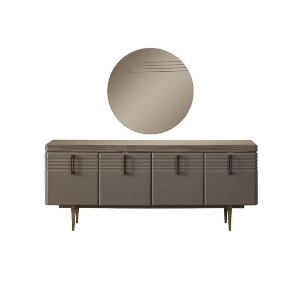 Sideboard sideboard grey cabinet mirror chest of drawers wooden set chest of drawers