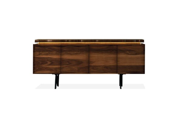Designer brown wooden chest of drawers Luxury sideboard dining room wooden cabinet